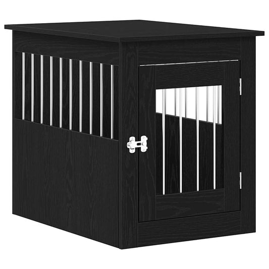 Dog Crate Furniture Black Oak 55x75x65 cm Engineered Wood