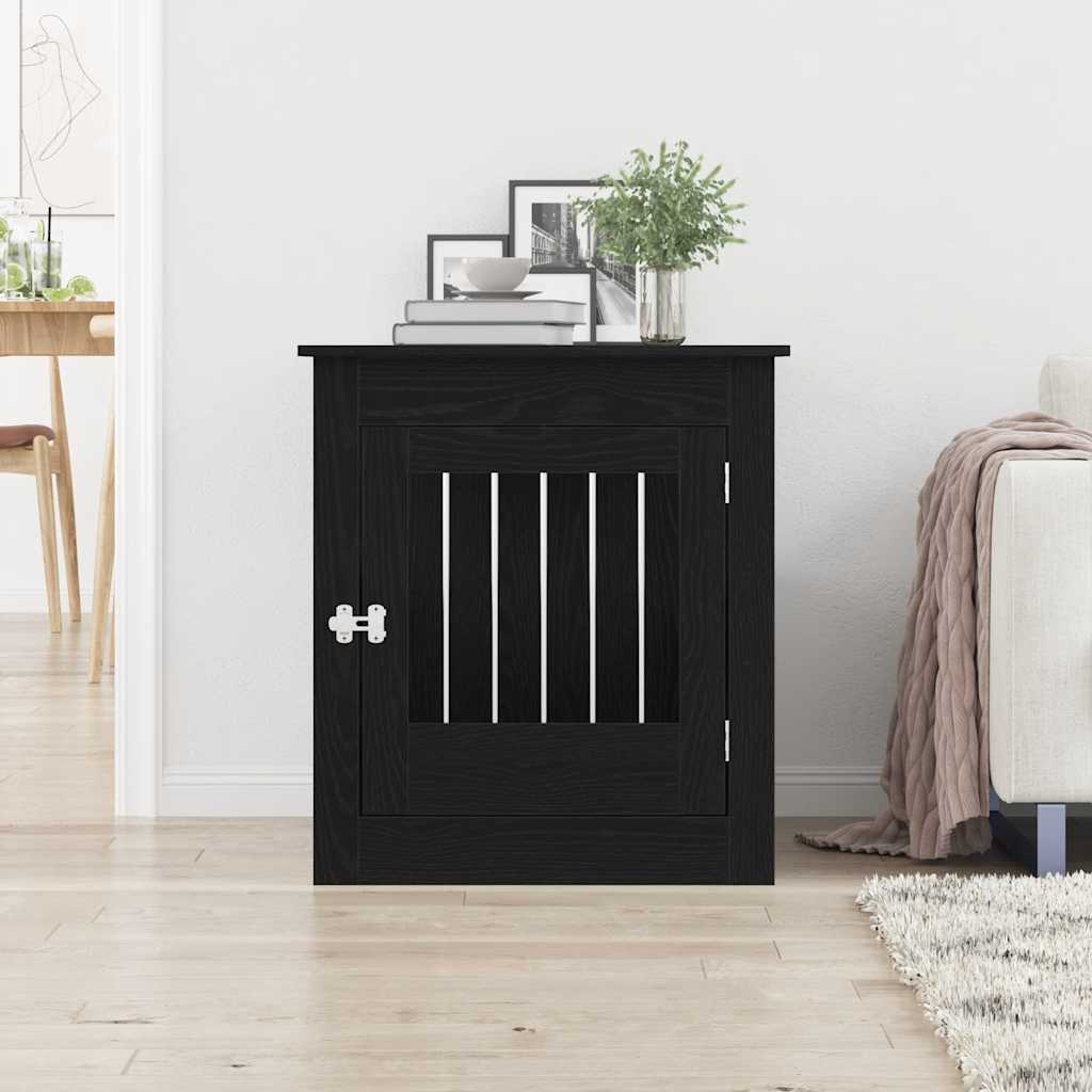 Dog Crate Furniture Black Oak 64.5x80x71 cm Engineered Wood