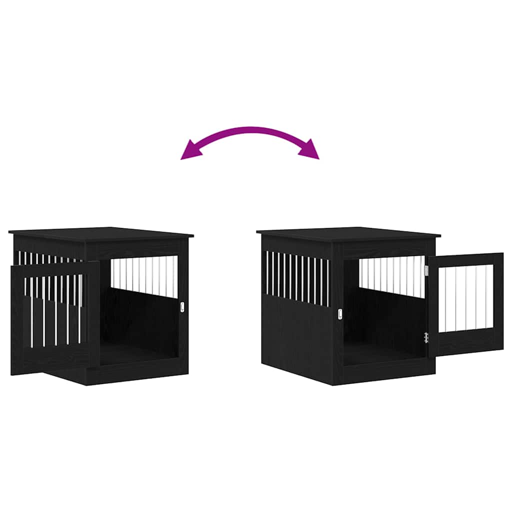 Dog Crate Furniture Black Oak 64.5x80x71 cm Engineered Wood