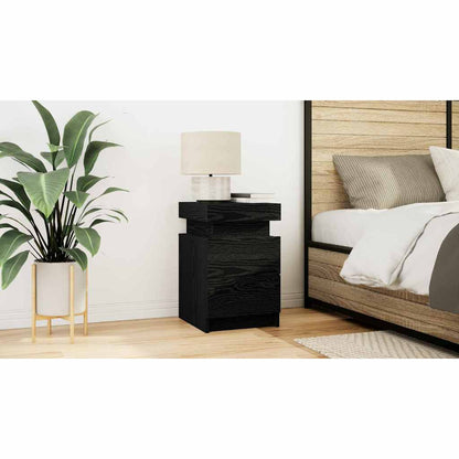 Bedside Cabinet Black Oak 35 x 39 x 55 cm Engineered wood