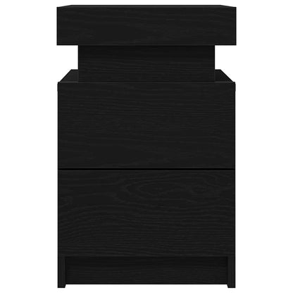 Bedside Cabinet 2 pcs Black Oak 35 x 39 x 55 cm Engineered wood