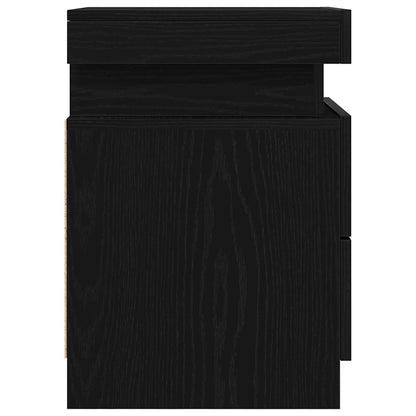 Bedside Cabinet 2 pcs Black Oak 35 x 39 x 55 cm Engineered wood