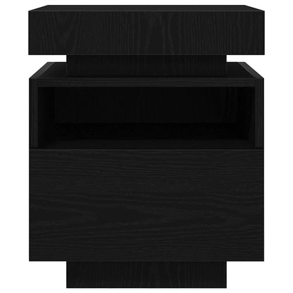 Bedside Cabinet with Drawer 2 pcs Black Oak 40 x 39 x 48.5 cm