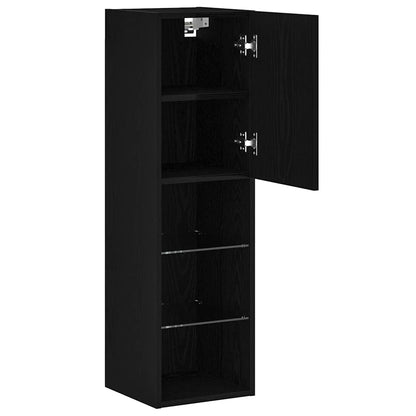 TV Cabinet Set Black Oak 30.5 x 30 x 102 cm Engineered Wood