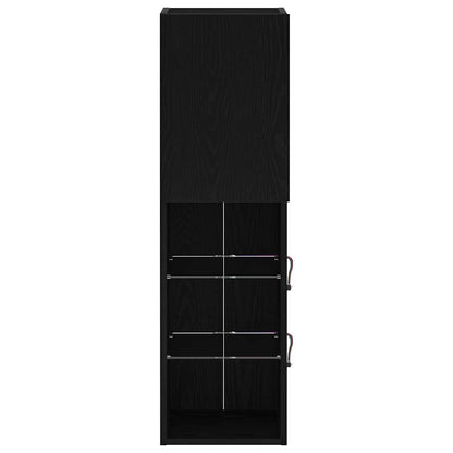 TV Cabinet Set with LED 2 pcs Black Oak 30.5 x 30 x 102 cm