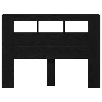 LED Headboard Black Oak 140 x 18.5 x 103.5 cm Engineered Wood