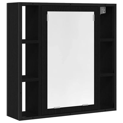 Bathroom Mirror Cabinet Black Oak 60x16x60 cm Engineered Wood