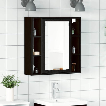 Bathroom Mirror Cabinet Black Oak 60x16x60 cm Engineered Wood