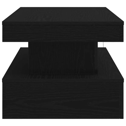 Coffee Table with LED Lights Black Oak 90x50x40 cm