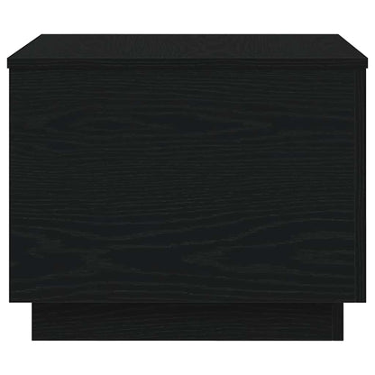 Coffee Table with LED Lights Black Oak 50x50x40 cm