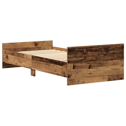 Bed Frame without Mattress Old Wood 75x190 cm Engineered Wood