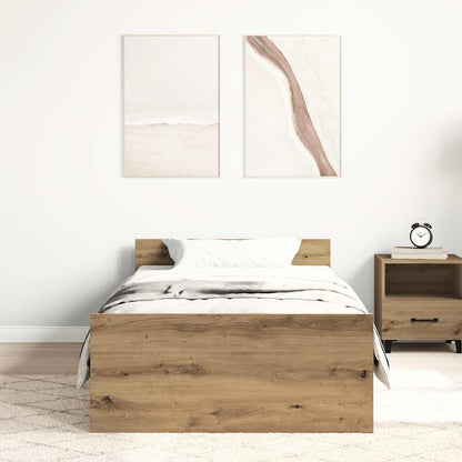 Bed Frame without Mattress Artisan Oak 75x190 cm Engineered Wood