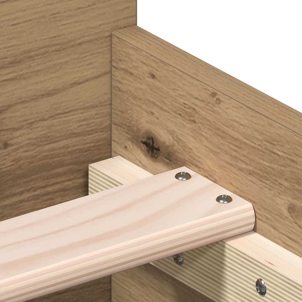Bed Frame without Mattress Artisan Oak 75x190 cm Engineered Wood