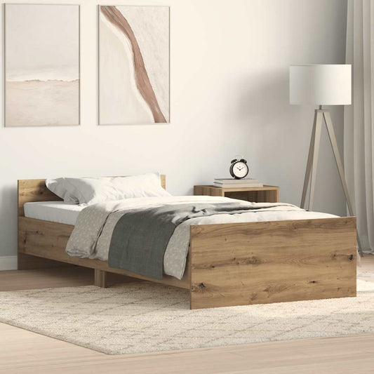 Bed Frame without Mattress Artisan Oak 75x190 cm Engineered Wood