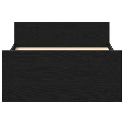 Bed Frame without Mattress Black Oak 75x190 cm Engineered Wood