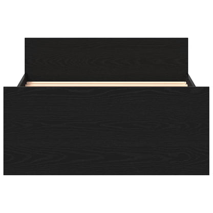 Bed Frame without Mattress Black Oak 75x190 cm Engineered Wood