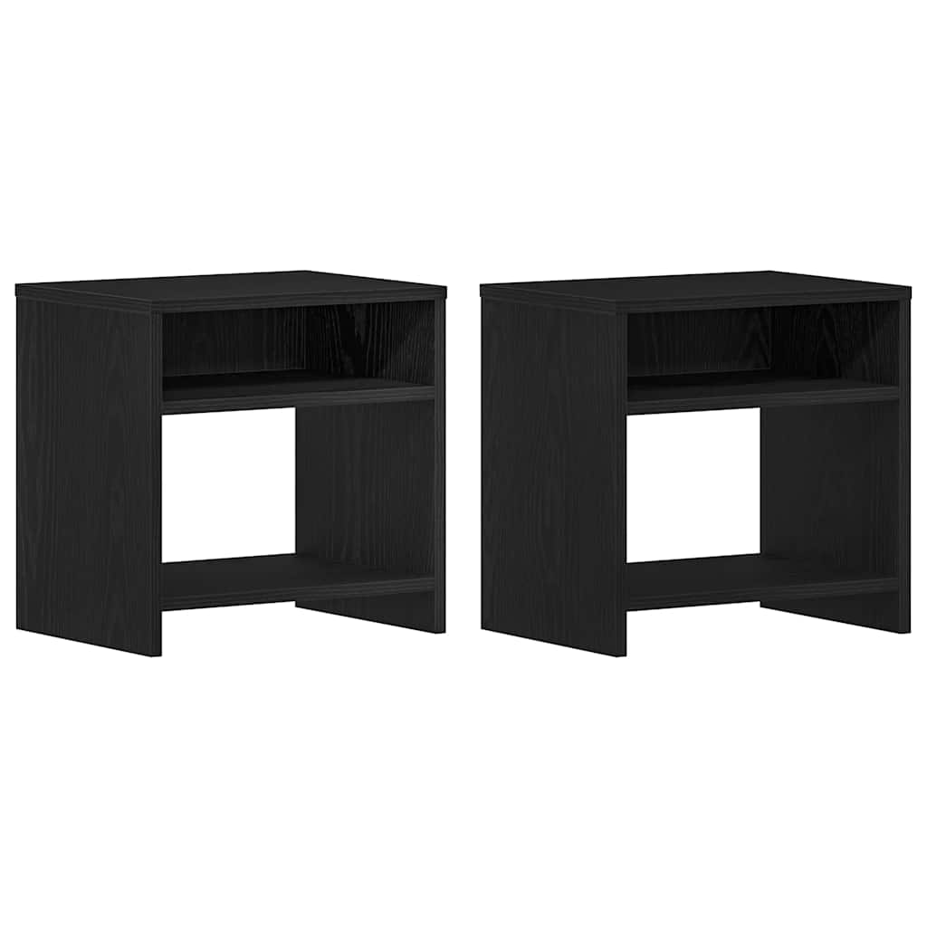 Bedside Cabinets 2 pcs Black Oak 40x30x40 cm Engineered Wood