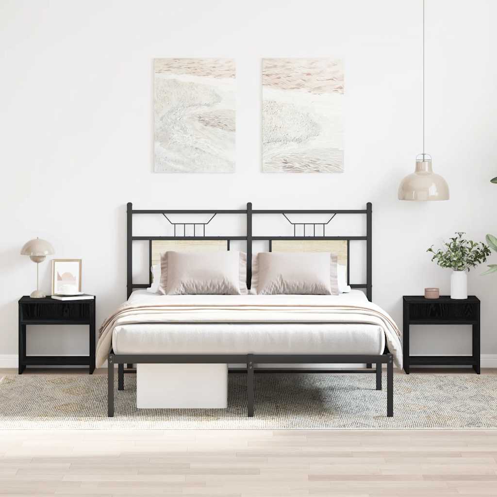 Bedside Cabinets 2 pcs Black Oak 40x30x40 cm Engineered Wood