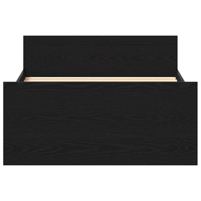Bed Frame without Mattress Black Oak 90x200 cm Engineered Wood