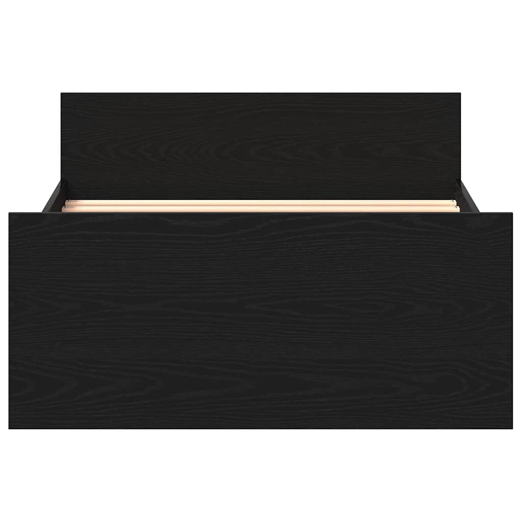 Bed Frame without Mattress Black Oak 90x190 cm Engineered Wood