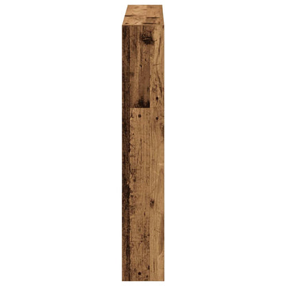 Headboard Cabinet with LED Old Wood 100x17x102 cm