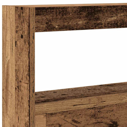 Headboard Cabinet with LED Old Wood 160x17x102 cm
