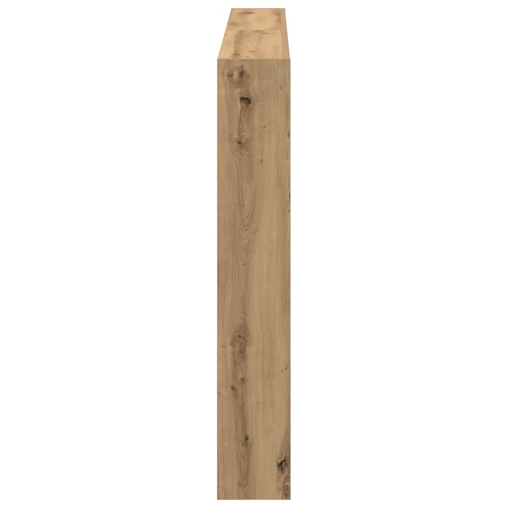 Headboard Cabinet with LED Artisan Oak 160x17x102 cm