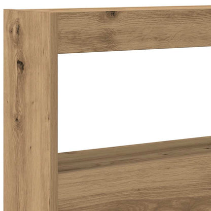 Headboard Cabinet with LED Artisan Oak 160x17x102 cm