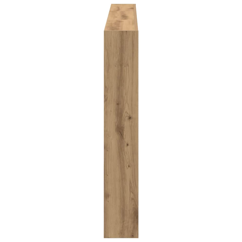 Headboard Cabinet with LED Artisan Oak 180x17x102 cm