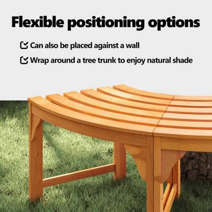 Tree Bench Natural 160 x 80 x 45cm Solid Eucalyptus Wood