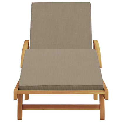 Sun Lounger Taupe 200 x 67 x 84 cm Solid Acacia Wood
