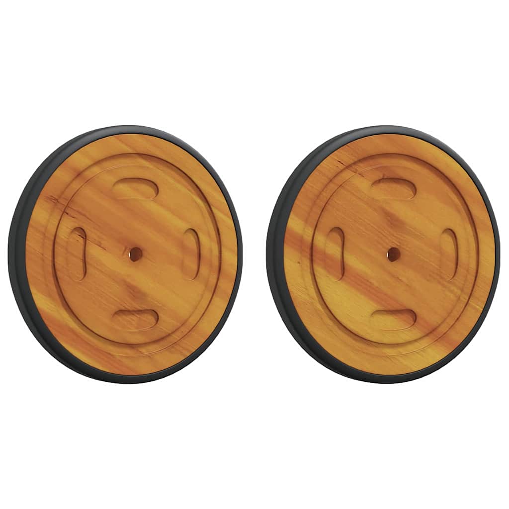 Space Wheels 2 pcs Brown 20.5 x 20.5 x 2 cm Solid Acacia Wood