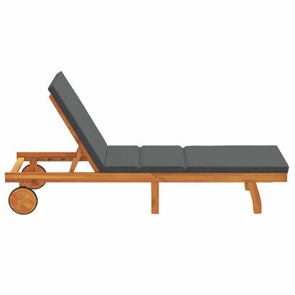 Sun Lounger Reclining Brown 63 x 199 x 85cm Solid Acacia wood