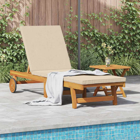 Sun Lounger Reclining Brown 199 x 63 x 85 cm Solid Acacia Wood