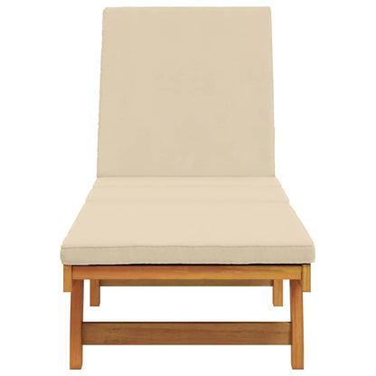 Sun Lounger Reclining Brown 199 x 63 x 85 cm Solid Acacia Wood