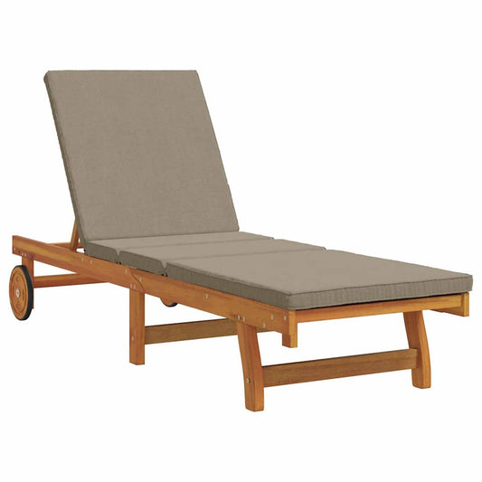 Sun Lounger Solid Acacia Wood Brown
