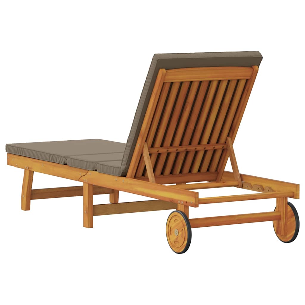 Sun Lounger Reclining Brown 199 x 63 x 85 cm Solid Acacia Wood