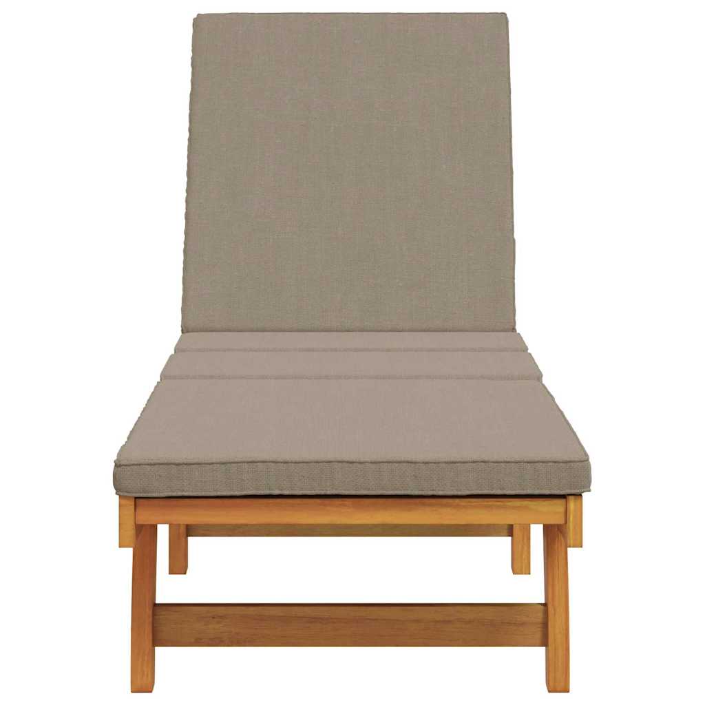 Sun Lounger Reclining Brown 199 x 63 x 85 cm Solid Acacia Wood