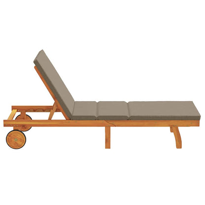 Sun Lounger Reclining Brown 199 x 63 x 85 cm Solid Acacia Wood