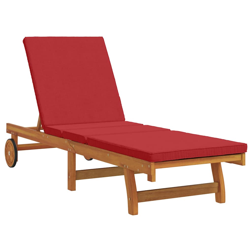 Sun Lounger Reclining Brown 199 x 63 x 85 cm Solid Acacia Wood