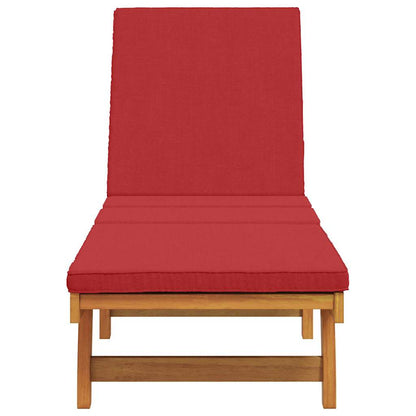 Sun Lounger Reclining Brown 199 x 63 x 85 cm Solid Acacia Wood