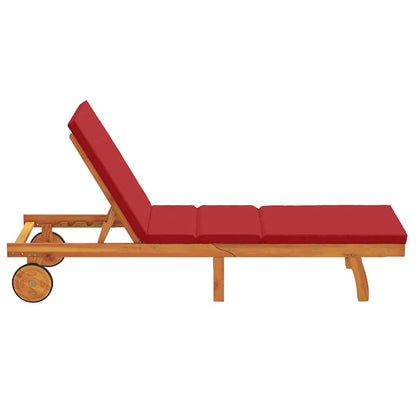 Sun Lounger Reclining Brown 199 x 63 x 85 cm Solid Acacia Wood