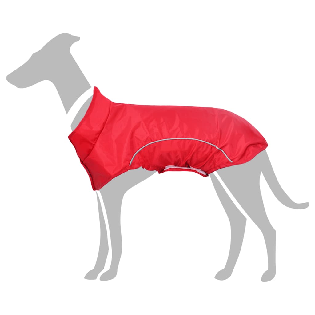 Dog Raincoat with Reflective Strips Polyester Red XS