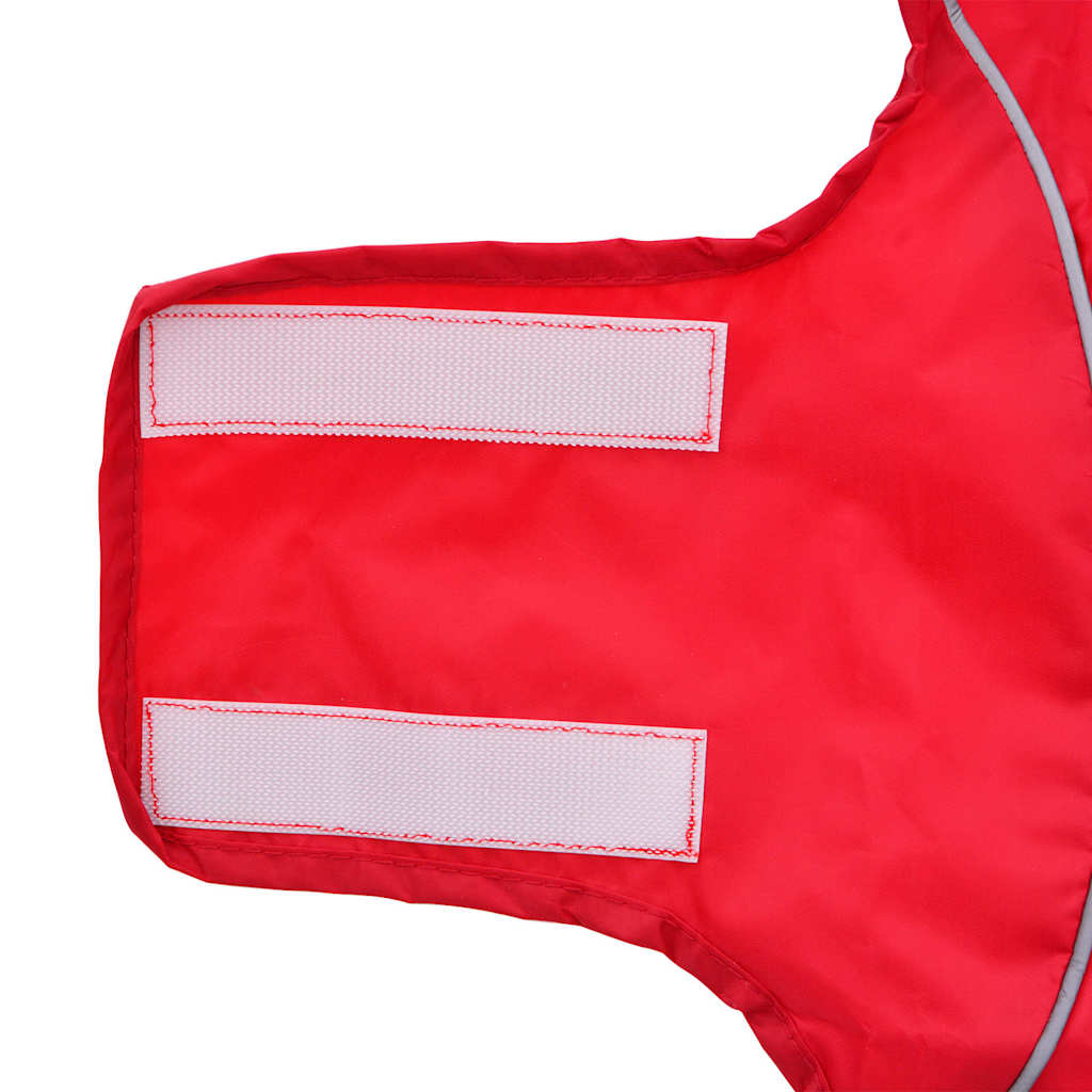 Dog Raincoat with Reflective Strips Polyester Red S