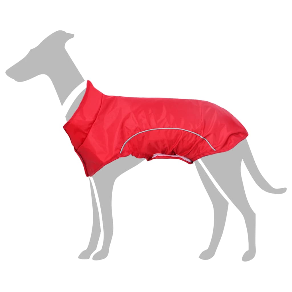 Dog Raincoat with Reflective Strips Polyester Red S