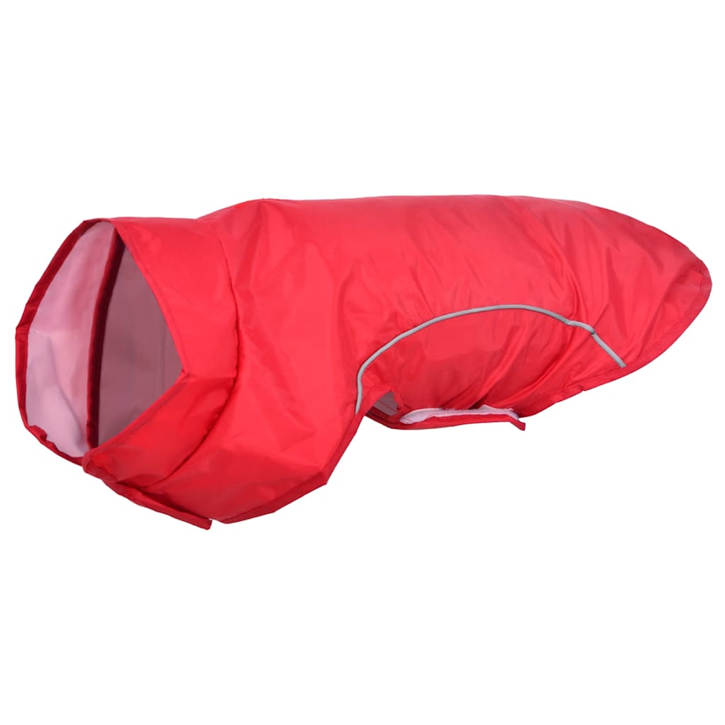 Dog Raincoat with Reflective Strips Polyester Red M