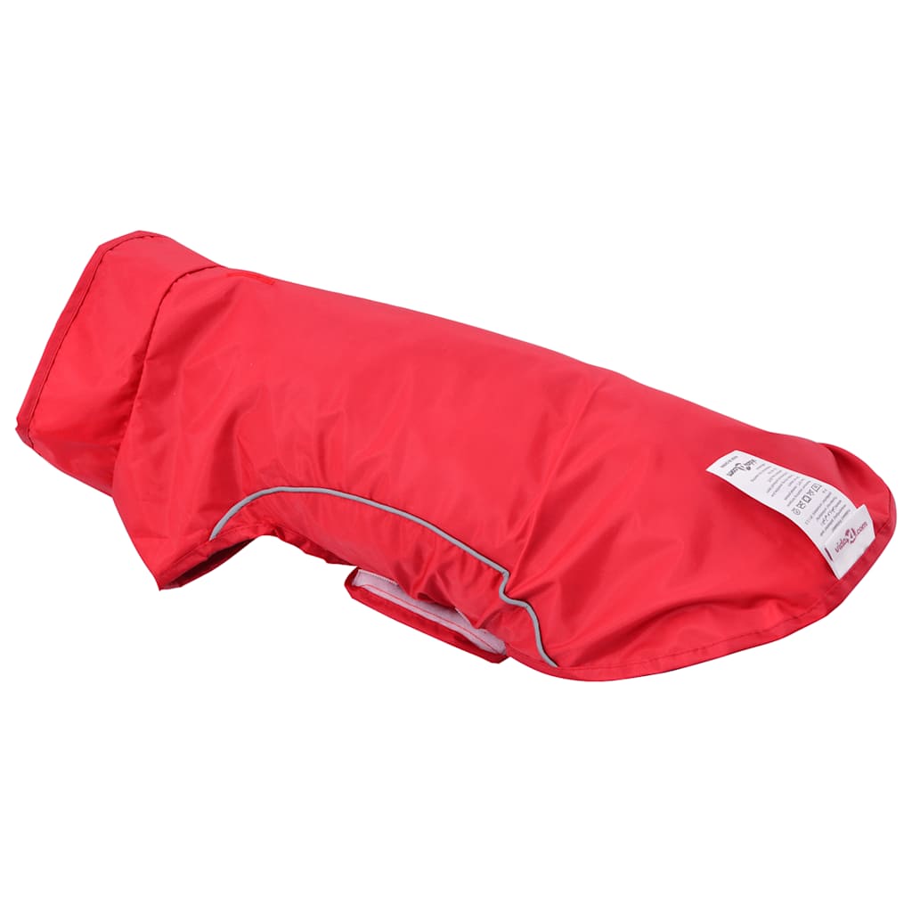 Dog Raincoat with Reflective Strips Polyester Red M