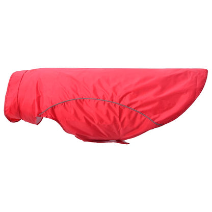Dog Raincoat with Reflective Strips Polyester Red 3XL