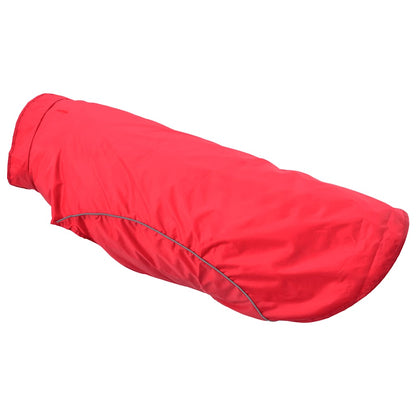 Dog Raincoat with Reflective Strips Polyester Red 3XL