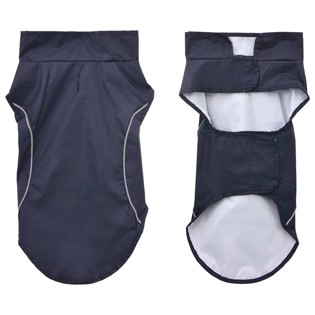 Dog Raincoat with Reflective Strips Polyester Navy Blue M